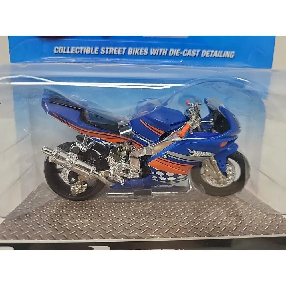 New 2009 Hot Wheels 1:18‎ Street Power Race Bike Motorcycle Blue/Orange